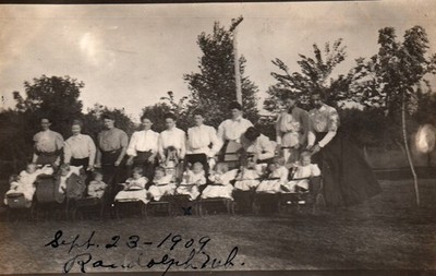 LADIES And Their BABIES In RANDOLPH, NE On Vintage REAL PHOTO Postcard