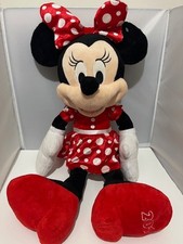 Rare Disney 2016 MINNIE MOUSE stuffed Plush 22'' Red Polka Dot Dress Bow GUC