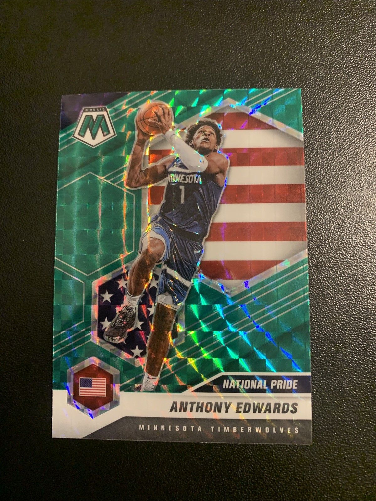 2020-21 Anthony Edwards Mosaic National Pride Green Mosaic #252 (RC) - Minnesota