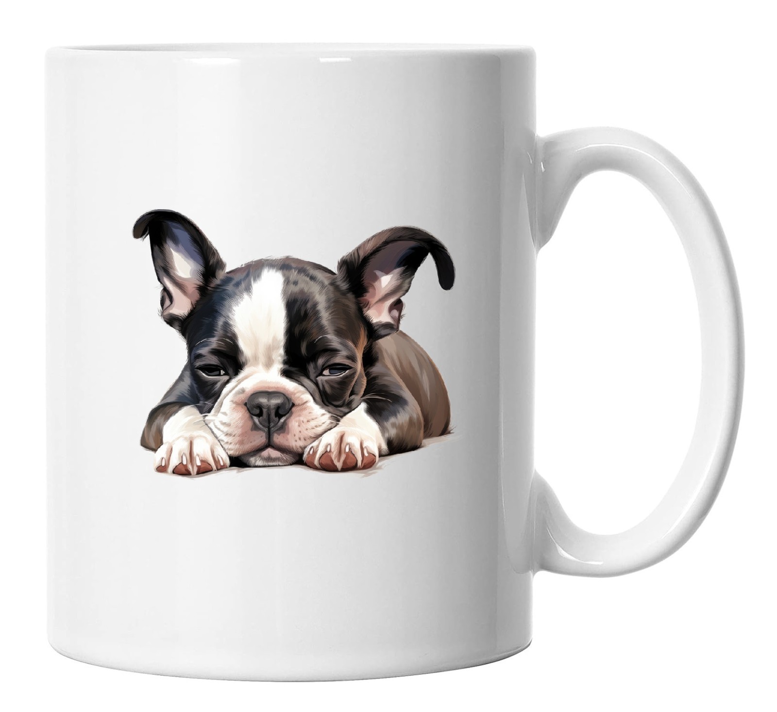 Boston Terrier Mug Sleeping Laying Down, Boston Terrier Dog Lover Gift