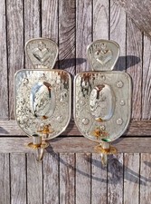 Pair of Swedish Brass Wall Sconces Scandinavian Heart Candle Holder