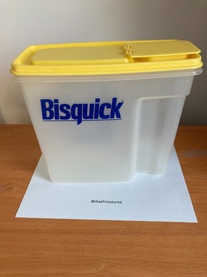 VTG Rubbermaid Bisquick 13 Cup Storage Clear Container Flip-Top Lid w/Recipe