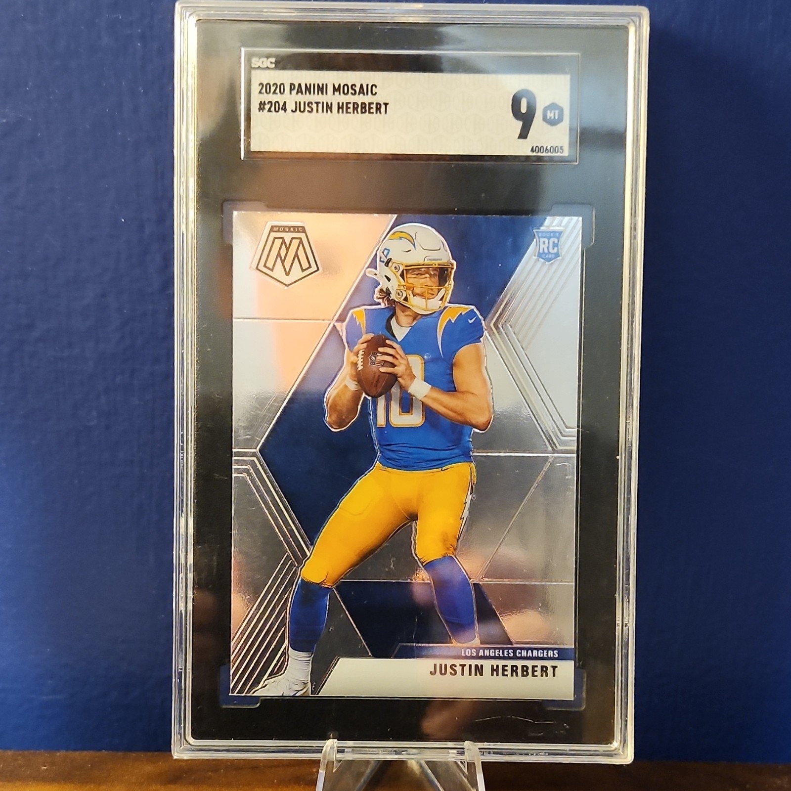 Justin Herbert Rookie 2020 Panini Mosaic SGC 9 #204 Chargers Base NFL