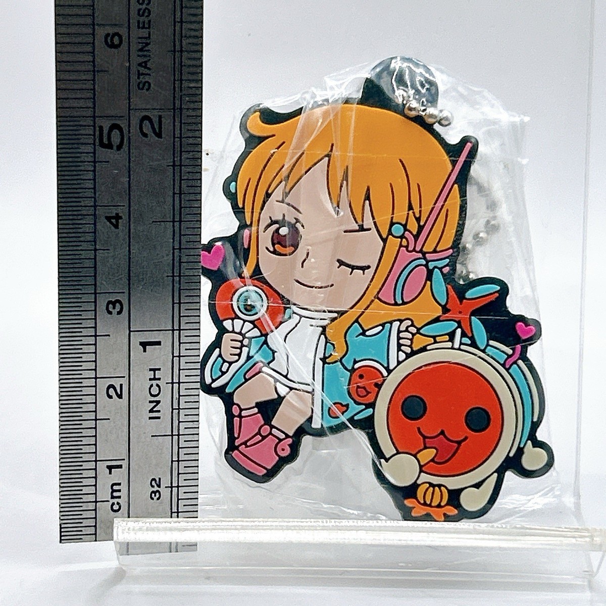 Nami One Piece × Taiko no Tatsujin Rubber Keychain Japan Gashapon