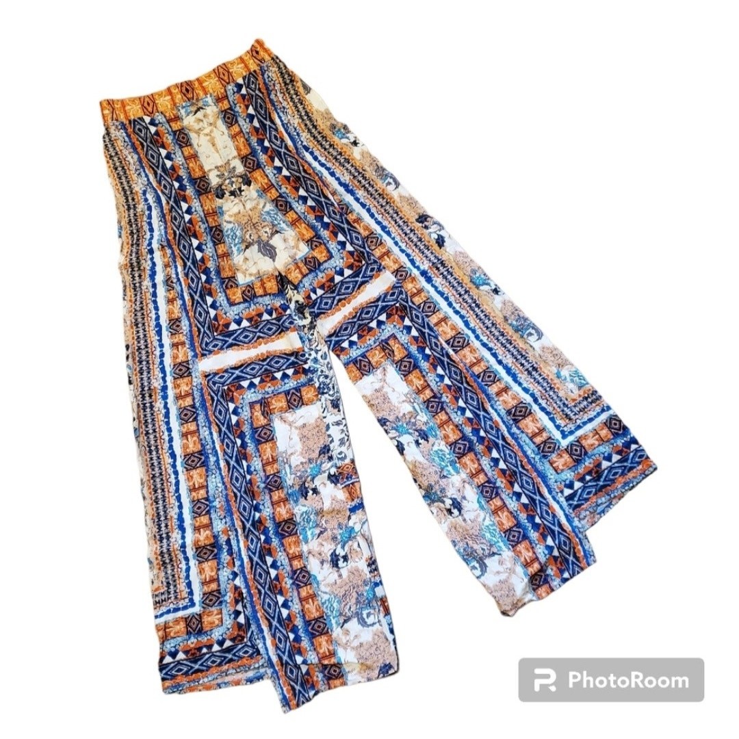 Woman's bohemian palazzo pants by Jealous Tomato Open side leg s.SMALL