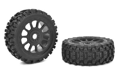 Team Corally 1-8 Buggy Tires Scorpion XTB Front Glued on Black Rims Off-Set 2WD