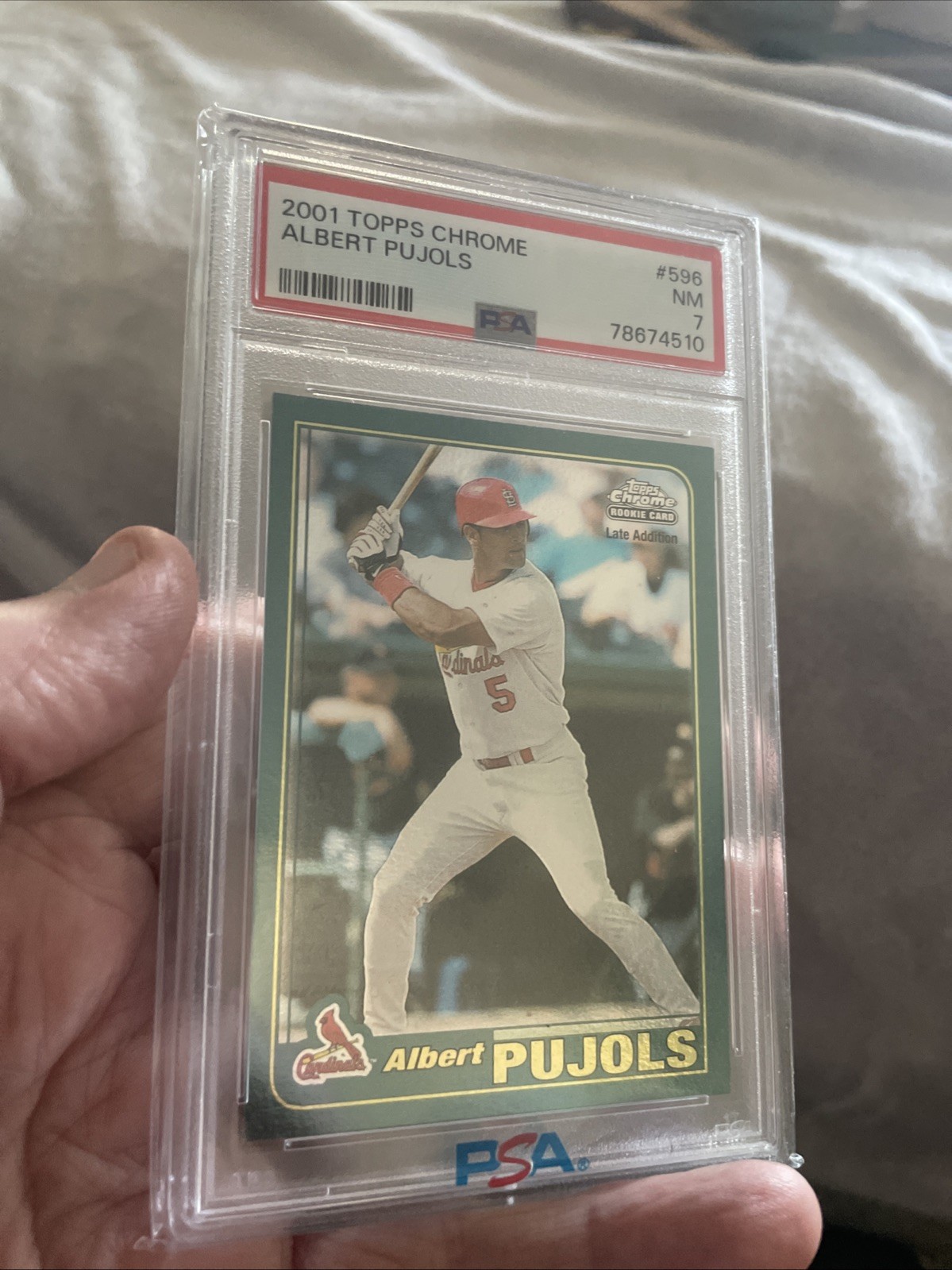 RARE 2001 TOPPS CHROME TRADED ALBERT PUJOLS T247 ROOKIE CARDINALS PSA 7 Pop 54
