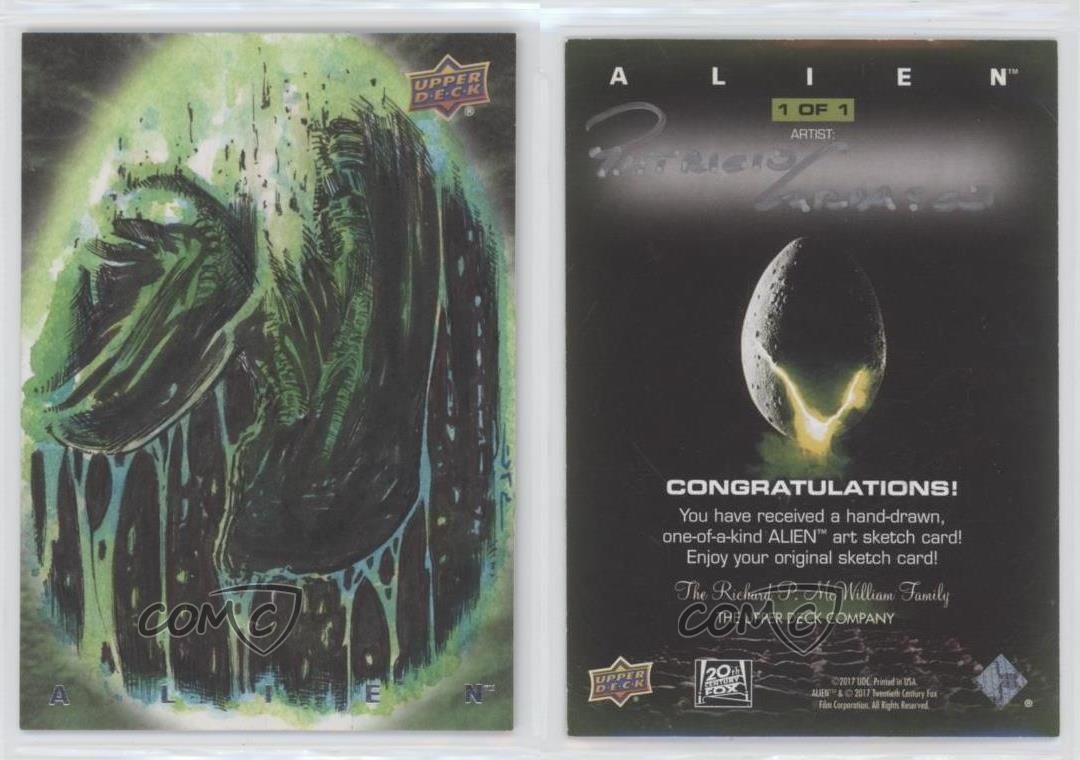 2017 Upper Deck Alien Movie 1/1 Patricio Carrasco Auto Sketch p1l | eBay