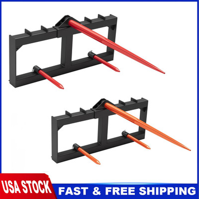 49'' Hay Spear Attach Skid Steer Loader Tractor 2pcs 17'' Stabilizer Spears Forks