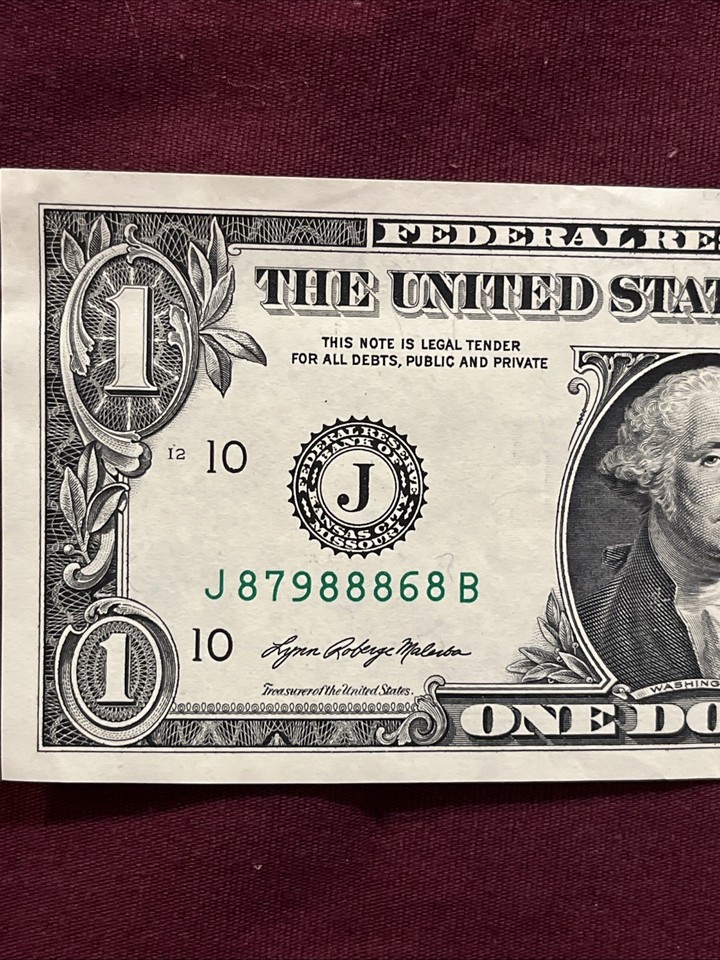 $1 Banknote With Unique Serial Number Series 2021 Kansas City Missouri ...