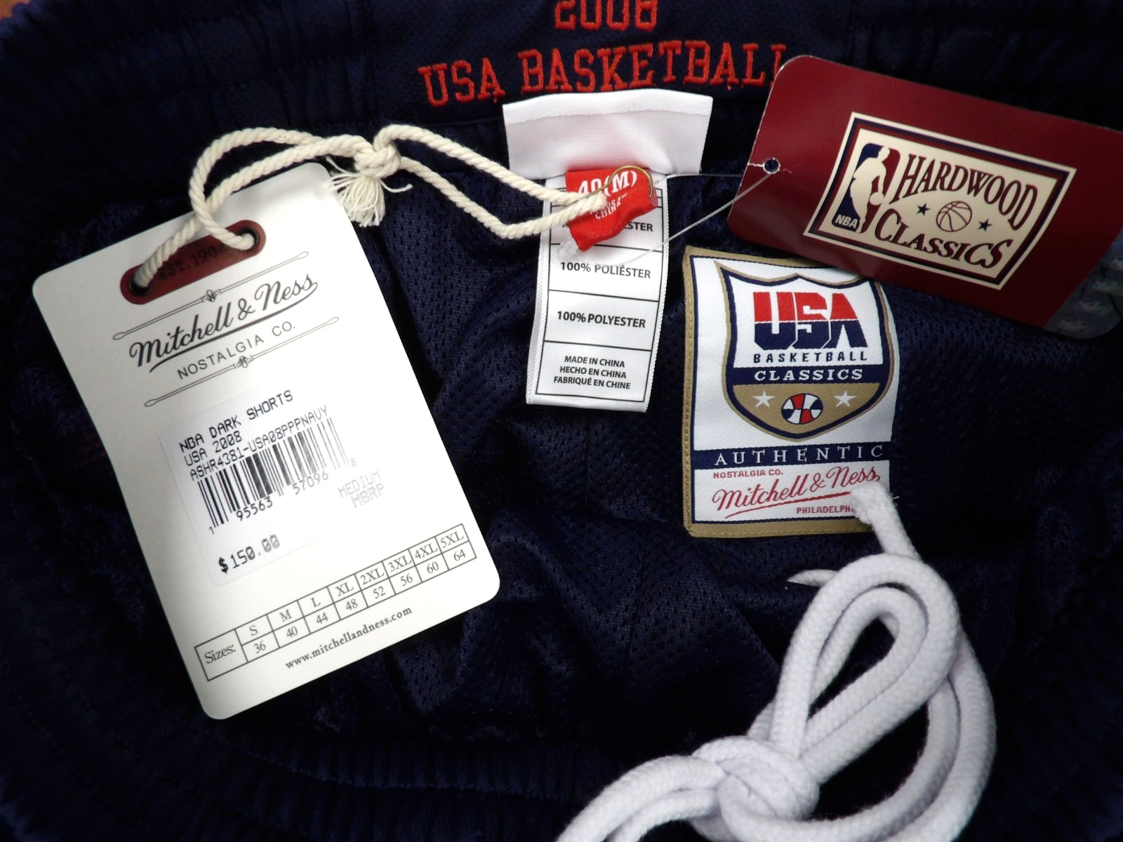 MITCHELL & NESS OLYMPICS TEAM USA AUTHENTIC BASKETBALL GAME SHORTS SIZE M 40 - second product detail image