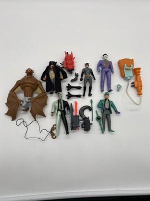 Vintage Batman The Animated Series Figure Lot Penguin Joker Riddler Two Face Cat