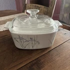 Vtg Corning Ware 3 Liter Shadow Iris Casserole Dish With Pyrex Lid Retro Floral
