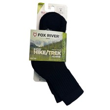 Fox River Kids Hike Trek Medium Weight Crew Socks Black Style 2902 Size Small