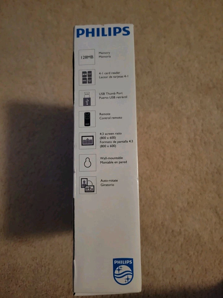 NEW - Philips Home Essentials Digital Photo Mahogany Frame 8" LED Panel - Image 4 of 4