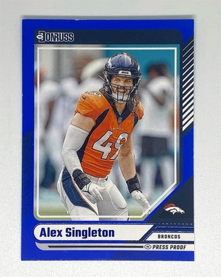 2024 Donruss Football Blue Press Proof Alex Singleton #231 Denver Broncos