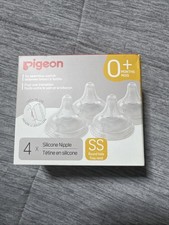 Pigeon Silicone Nipple SS with Latch-On Line, 0Months , 4ps, Natural Feel