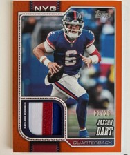 2026 Topps Flagship Football Real One Jersey Jaxson Dart Giants Orange /25
