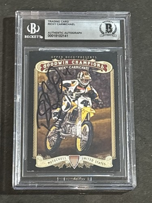 #ad RICKY CARMICHAEL 2012 UD GOODWIN CHAMPIONS SIGNED AUTOGRAPHED CARD BAS AUTHENTIC $79.95