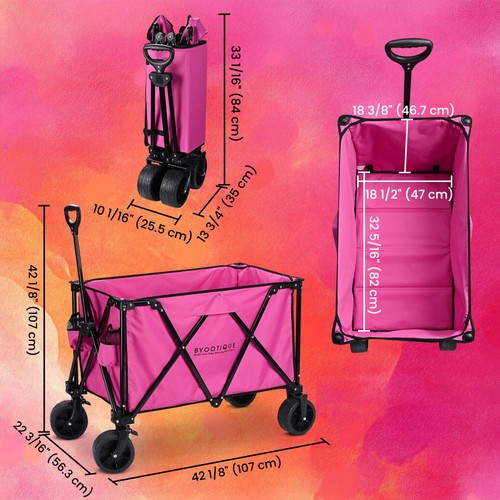 Byootique 225L Large Capacity Folding Wagon Collapsible Cart for Wedding - Picture 10 of 11