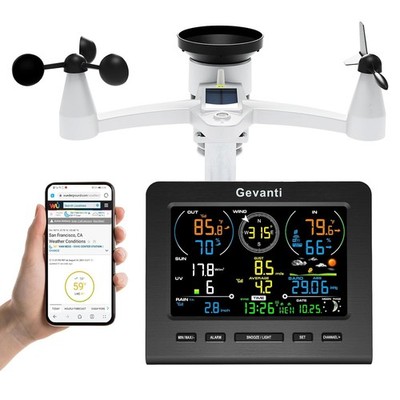 Home Wi-Fi Smart Weather Station (6.8'' Color LCD and Outdoor Wireless Sensors)