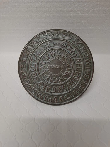 FRANKOMA Pottery Sequoyah Cherokee Alphabet Trivet/Small Serving Plate 6"D