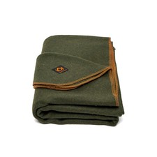 Military Wool Throw Blanket 88x64 Twin Size 1 Count Olive Green Machine Washable