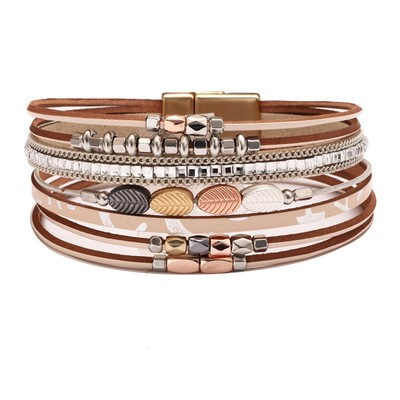 Elegantes böhmisches Lederarmband mit Magnetverschluss für Trendsetter