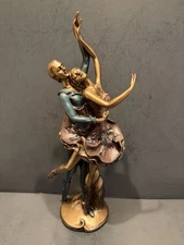 VTG Seymour Mann Ballet Couple Figurine 12" Goldtone Slight Flaw