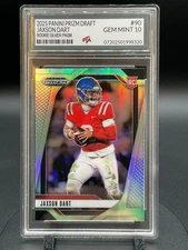 2025 Panini Prizm Draft Jaxson Dart Rookie RARE SILVER HOLO GEM MINT PTA 10🔥
