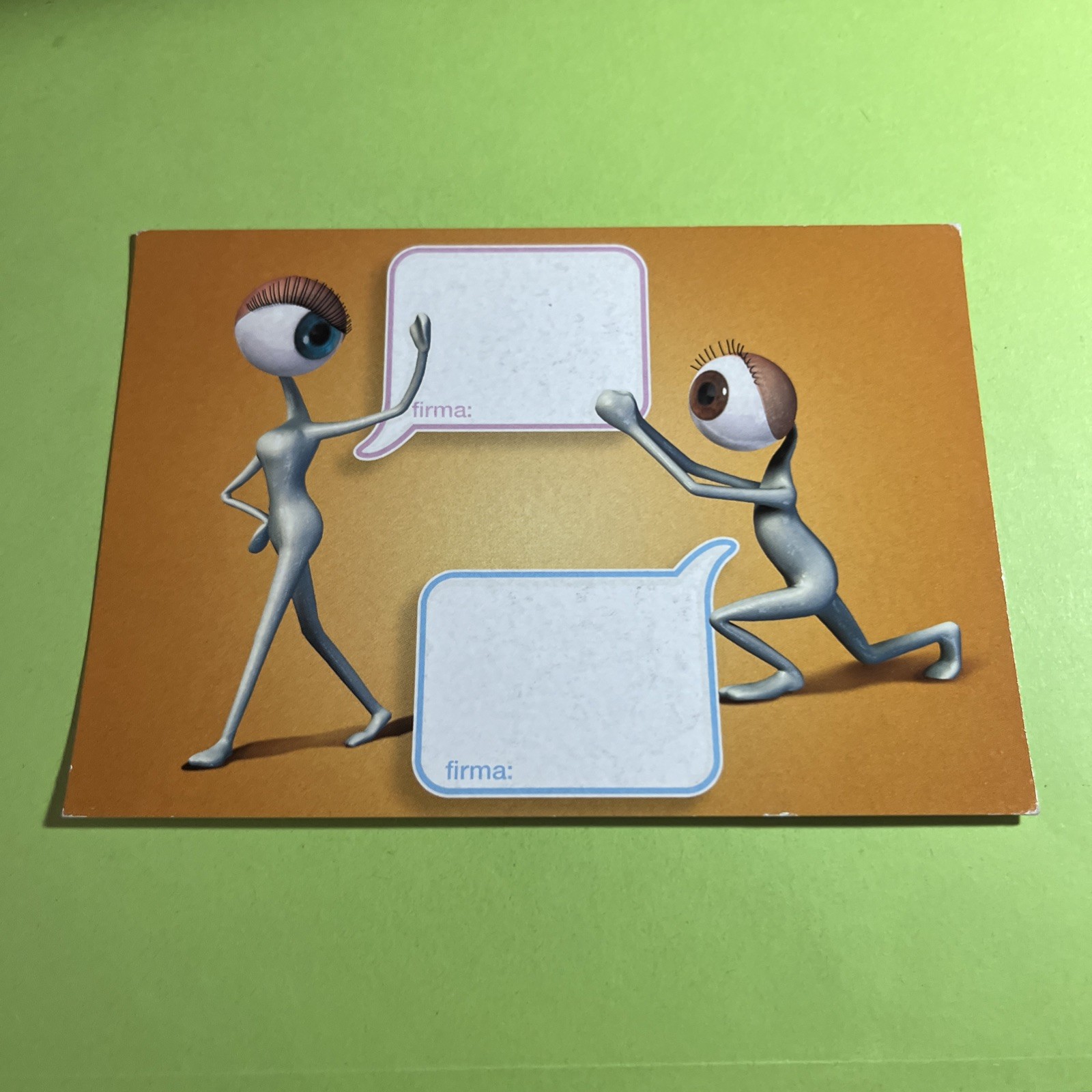 CARTOLINA COLORI COLLEZIONE AIR OPTIX DILLO CON GLI OCCHI PROMO CARD PC 8345