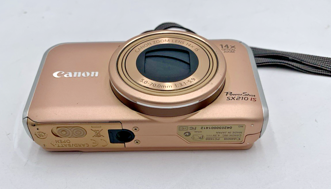Canon PowerShot SX210 IS PC1468 14x Optical Zoom Gold 14.1mp