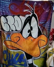 looney tunes daffy fleece blanket - NEW