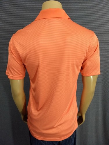 SLAZENGER GOLF POLO SHIRT SS Mens Small Orange & Cream Striped Athletic - Picture 3 of 6