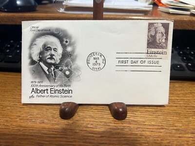Albert Einstein First Day Issue 1 Stamp Cachet Envelope Anniversary of his Birth