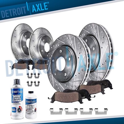 Front Rear Drilled Rotors Brake Pads for Buick Regal Intrigue Oldsmobile Venture