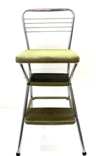 Vintage COSCO Chair / Stool that Converts to Step Stool in Avocado Green folding