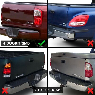Red Smoke Tail Lights Pair For 2004-2006 Toyota Tundra Double Cab - Left & Right Lamps, Chrome Housing