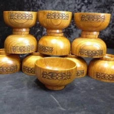 Handmade wooden cup traditional Kazakh