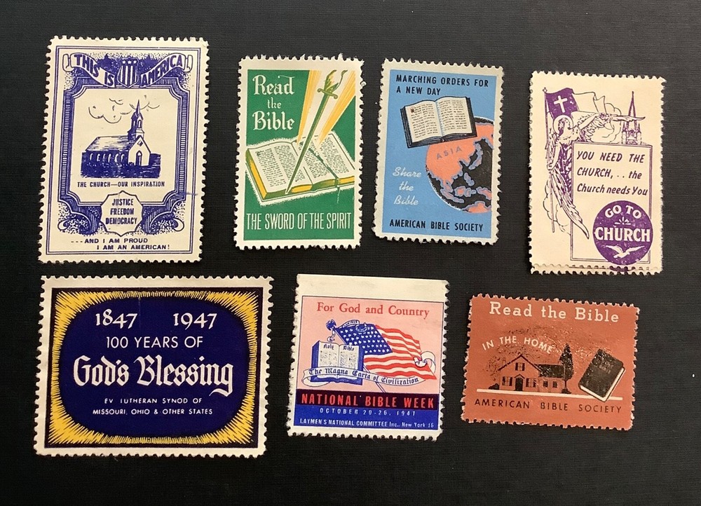 1940s Religious Themed Poster Stamps (7)