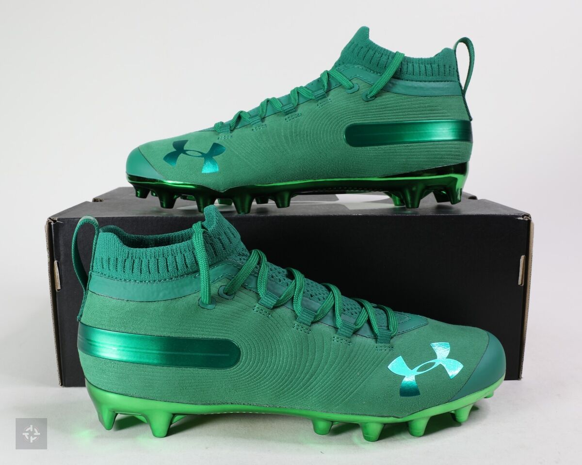 Under Armour Spotlight Suede MC Green Football Cleats Men's Under Armour Spotlight Suede MC Green Football Cleats Men's