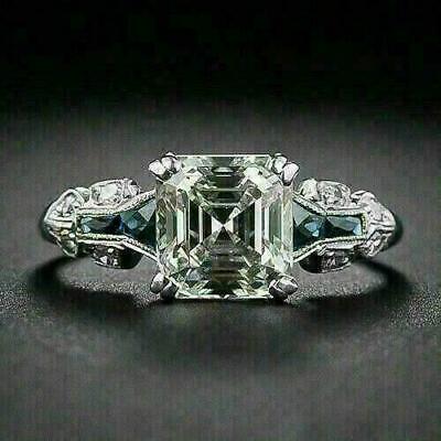 Vintage Style Asscher Cut Diamond Ring - Twisted Rope