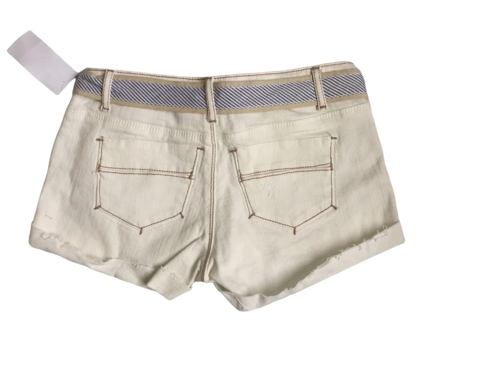 Pantalones Cortos Younique Para Mujer Dobladillo Crudo Talla 3 Juniors Dobladillo Deshilachado Blanco ~ NUEVO Foto 2 de 4
