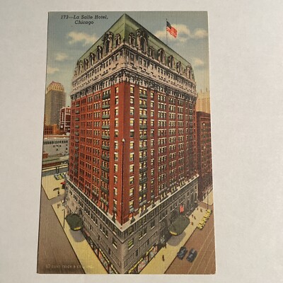 Hotel La Salle Chicago Illinois Vintage Linen Postcard
