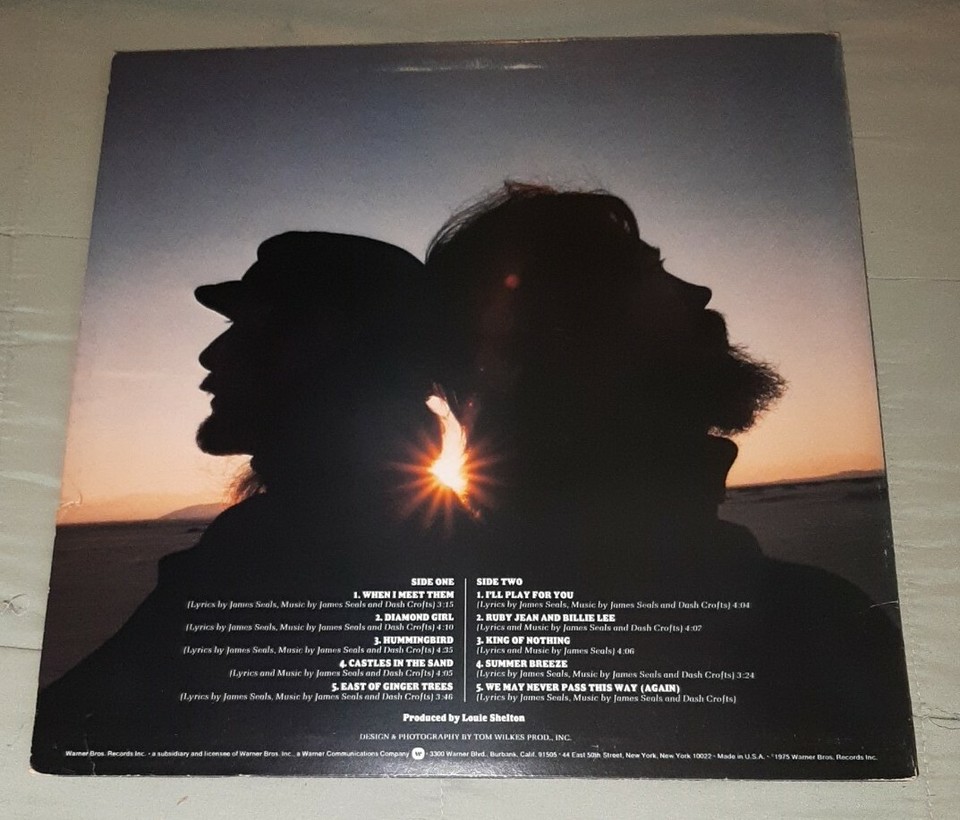 Seals and Crofts Greatest Hits WB Vinyl LP + Lyrics Diamond Girl Summer