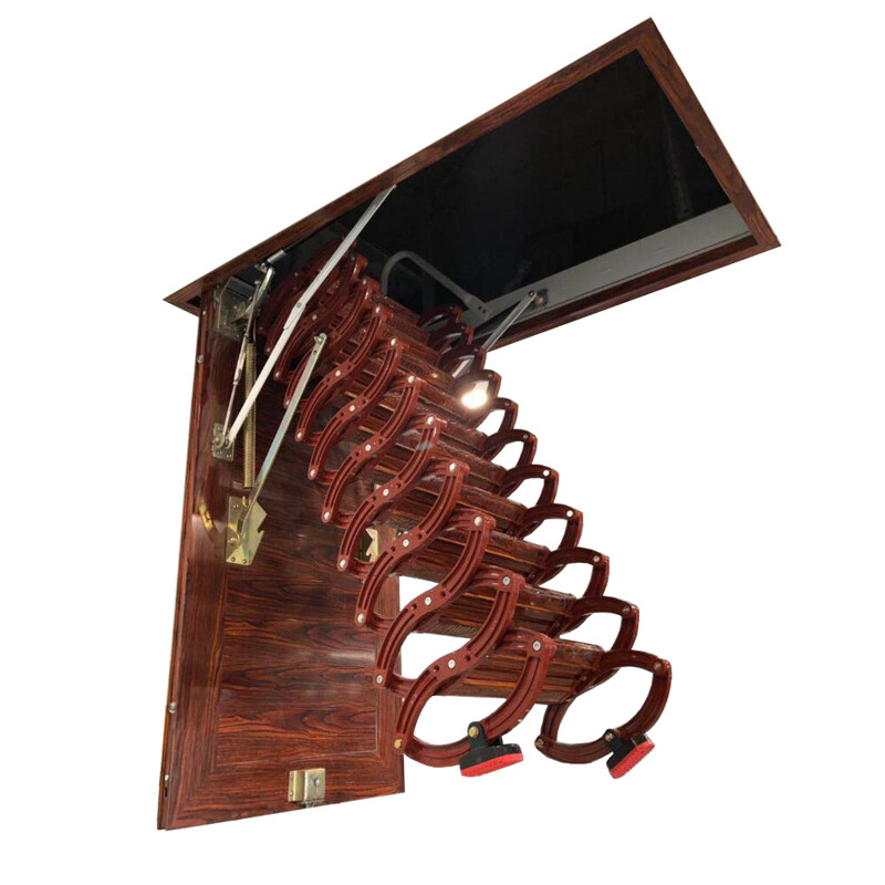 Ti-Mg Attic Pull Down Ladder 9.8ft Folding Loft Access Ladder