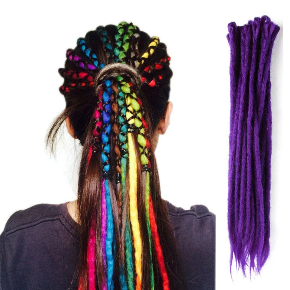 20" Dreadlocks Extensions Violette Kunsthaar Dreadlock Zöpfe SE Dreads Punk Locs - Bild 4 von 4