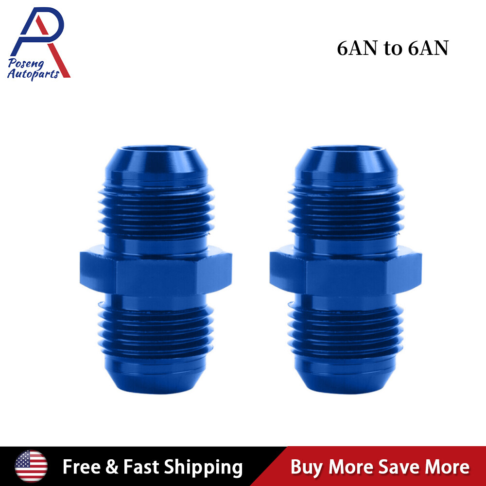 AN Fittings 2-Pack 10AN Male Flare Coupler Unions - Straight Fuel Hose Adapter Fittings In Black Aluminum High Flow Fuel Line Connector - Foto 3