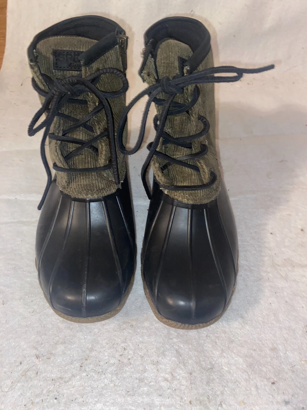 CONVERSE Stivali Sperry donna acqua salata STS84364 oliva anatra misura 6 5 corduroy zip logo