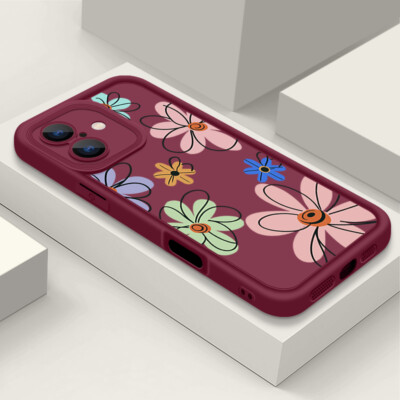 For iPhone 15 14 16 Pro Max 16e 13 12 11 XS XR 8 7 Flower TPU Phone Case Cover
